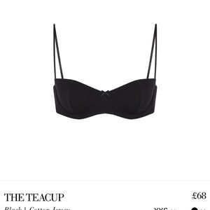 Cou cou intimates Black teacup Bra with Adjustable Straps size XS